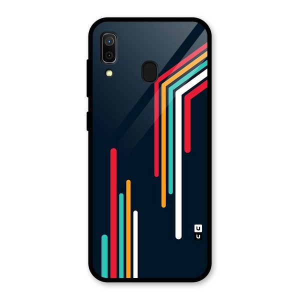 Retro Lines Minimal Stripes Glass Back Case for Galaxy A30