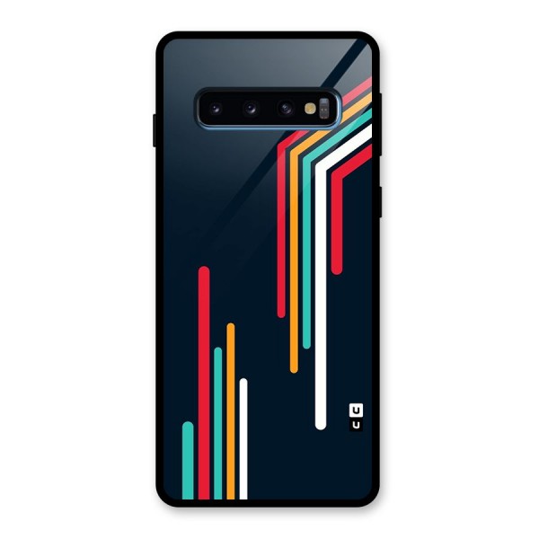 Retro Lines Minimal Stripes Glass Back Case for Galaxy S10