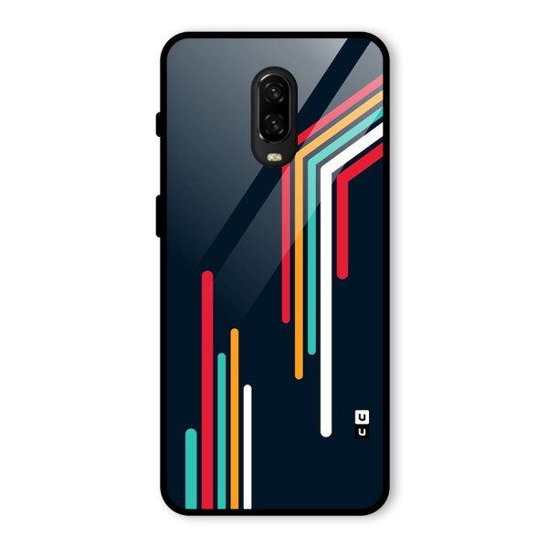 Retro Lines Minimal Stripes Glass Back Case for OnePlus 6T