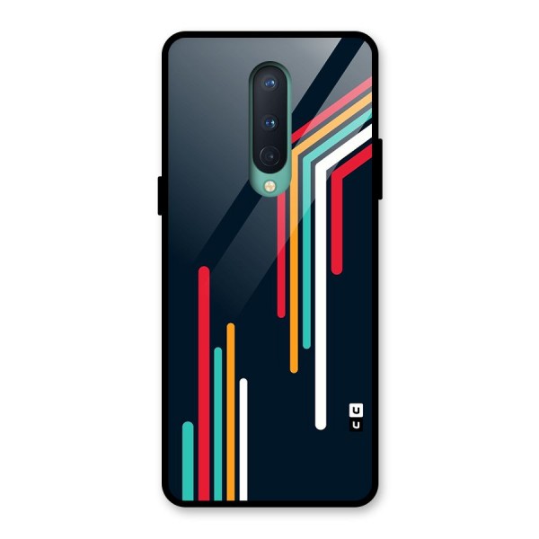 Retro Lines Minimal Stripes Glass Back Case for OnePlus 8