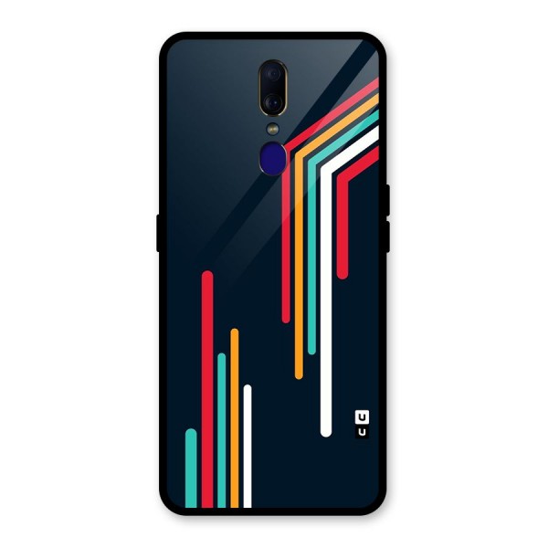 Retro Lines Minimal Stripes Glass Back Case for Oppo F11