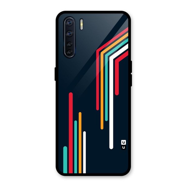 Retro Lines Minimal Stripes Glass Back Case for Oppo F15