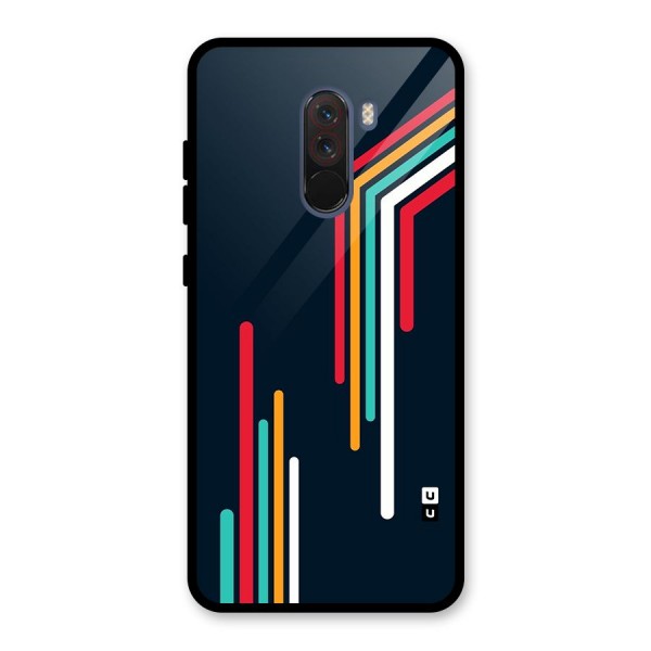 Retro Lines Minimal Stripes Glass Back Case for Poco F1