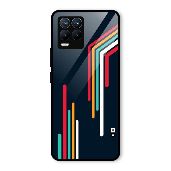 Retro Lines Minimal Stripes Glass Back Case for Realme 8