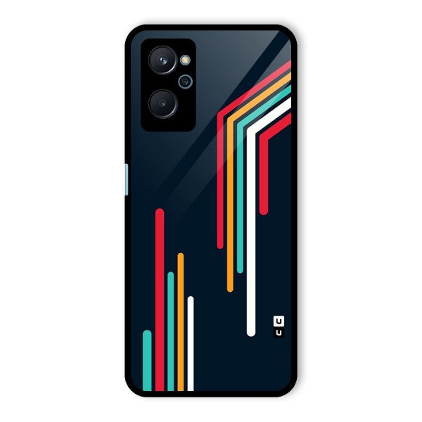 Retro Lines Minimal Stripes Glass Back Case for Realme 9i