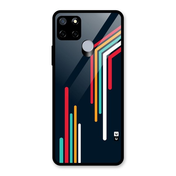 Retro Lines Minimal Stripes Glass Back Case for Realme C12