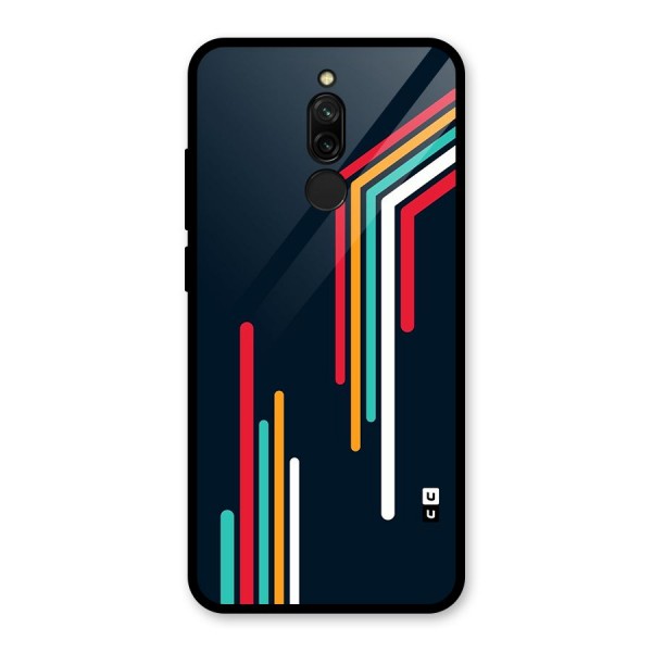 Retro Lines Minimal Stripes Glass Back Case for Redmi 8