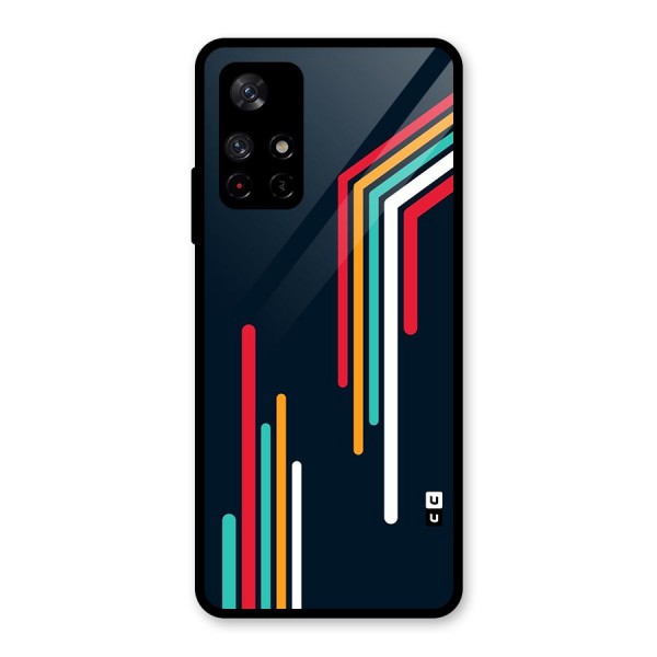 Retro Lines Minimal Stripes Glass Back Case for Redmi Note 11T 5G