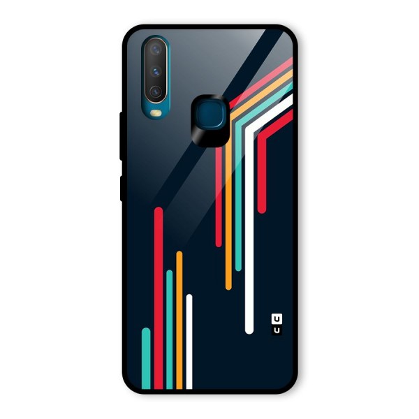 Retro Lines Minimal Stripes Glass Back Case for Vivo Y12