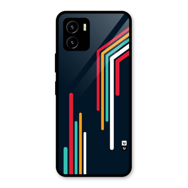 Retro Lines Minimal Stripes Glass Back Case for Vivo Y15s