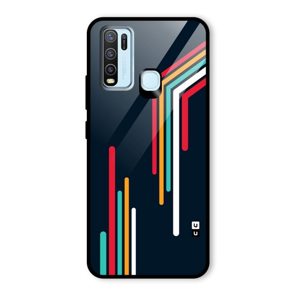 Retro Lines Minimal Stripes Glass Back Case for Vivo Y30