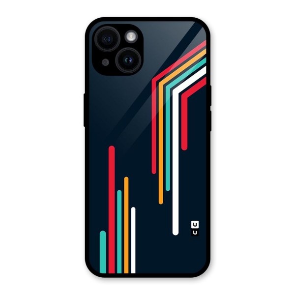 Retro Lines Minimal Stripes Glass Back Case for iPhone 14