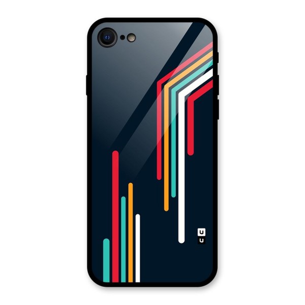 Retro Lines Minimal Stripes Glass Back Case for iPhone 8