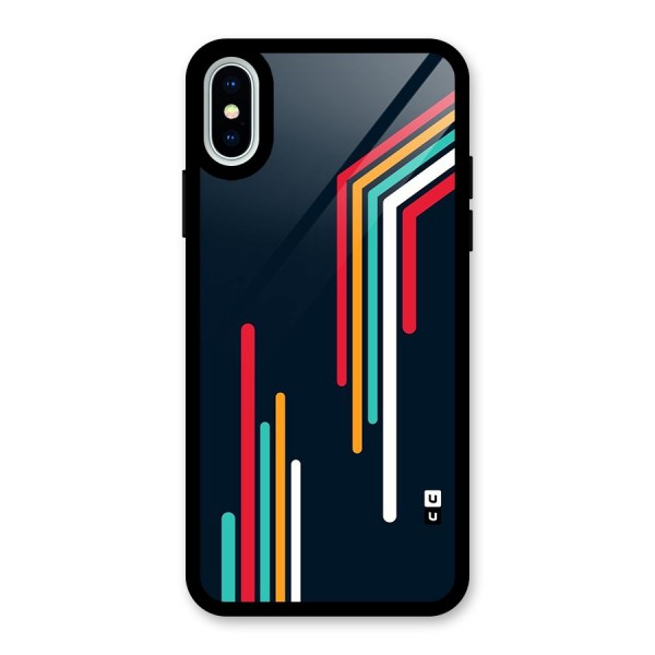 Retro Lines Minimal Stripes Glass Back Case for iPhone X