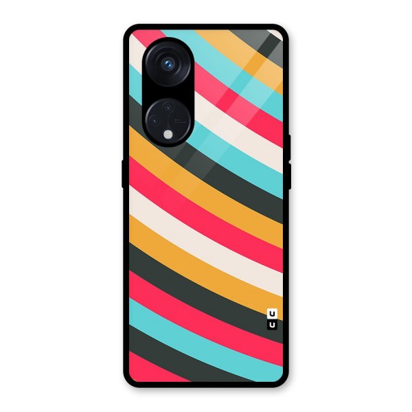 Retro Style Minimal Curves Glass Back Case for Reno8 T 5G