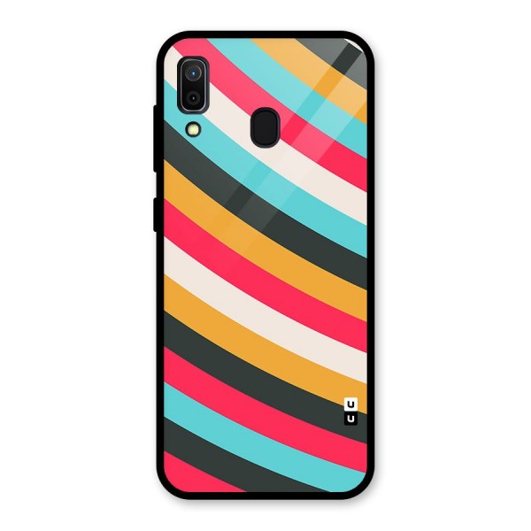 Retro Style Minimal Curves Glass Back Case for Galaxy A30