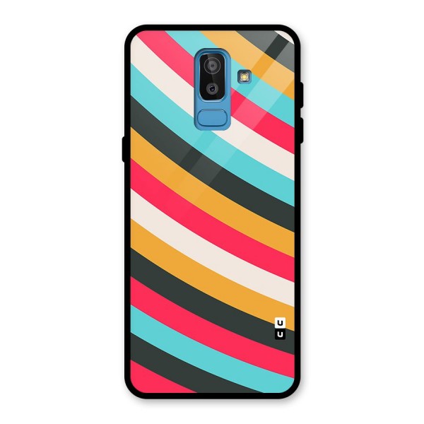 Retro Style Minimal Curves Glass Back Case for Galaxy J8