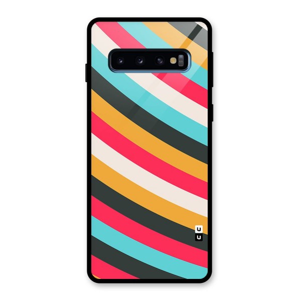 Retro Style Minimal Curves Glass Back Case for Galaxy S10