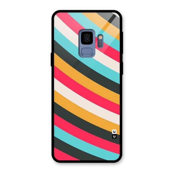 Retro Style Minimal Curves Glass Back Case for Galaxy S9