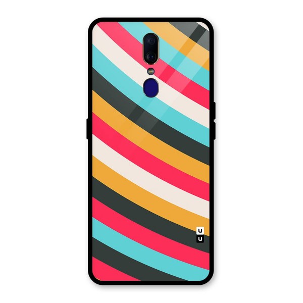 Retro Style Minimal Curves Glass Back Case for Oppo F11