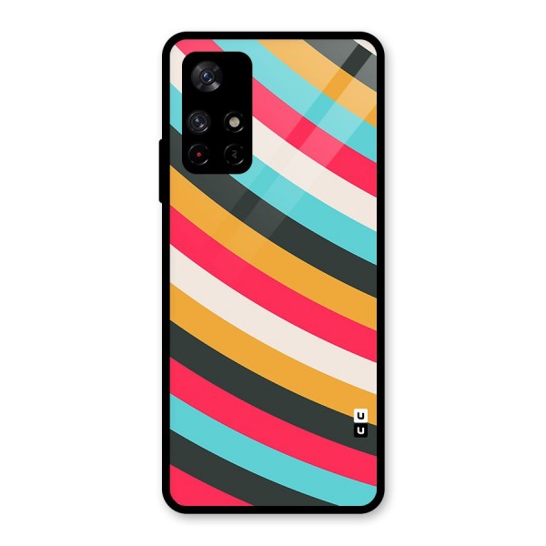 Retro Style Minimal Curves Glass Back Case for Redmi Note 11T 5G