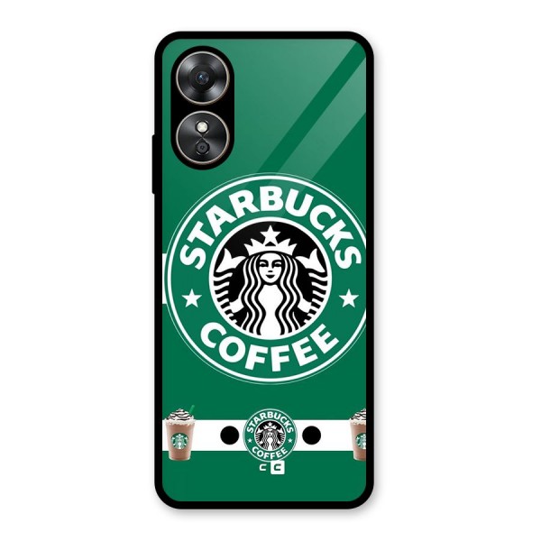 Ribbon StarBucks Glass Back Case for Oppo A17