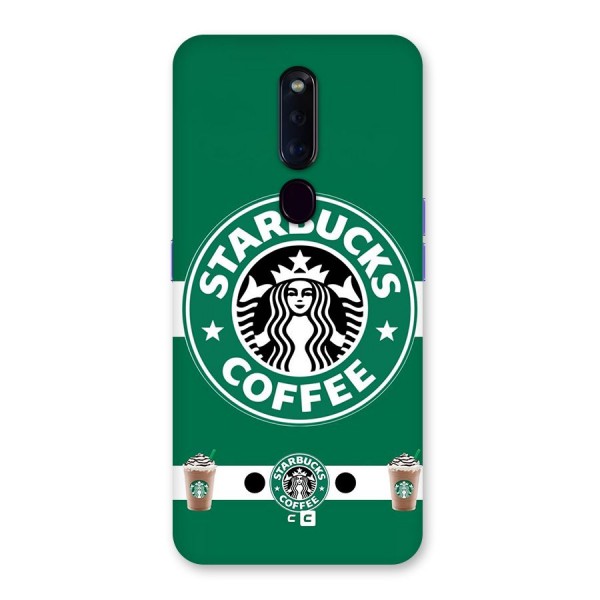 Ribbon StarBucks Glass Back Case for Oppo F11 Pro