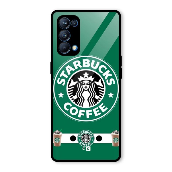 Ribbon StarBucks Glass Back Case for Oppo Reno5 Pro 5G