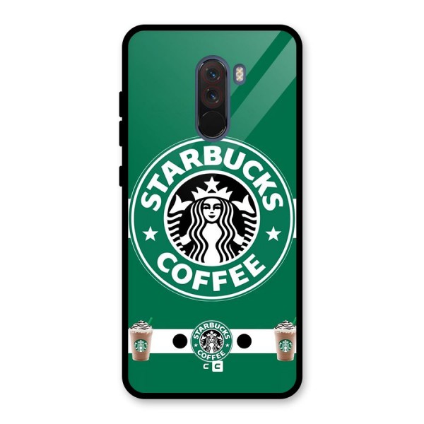 Ribbon StarBucks Glass Back Case for Poco F1