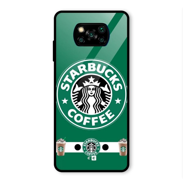 Ribbon StarBucks Glass Back Case for Poco X3 Pro