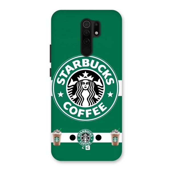 Ribbon StarBucks Glass Back Case for Redmi 9 Prime