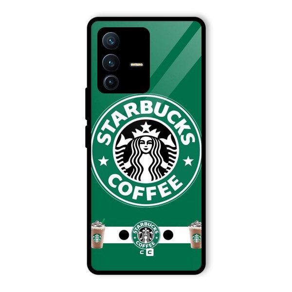 Ribbon StarBucks Glass Back Case for Vivo V23 Pro