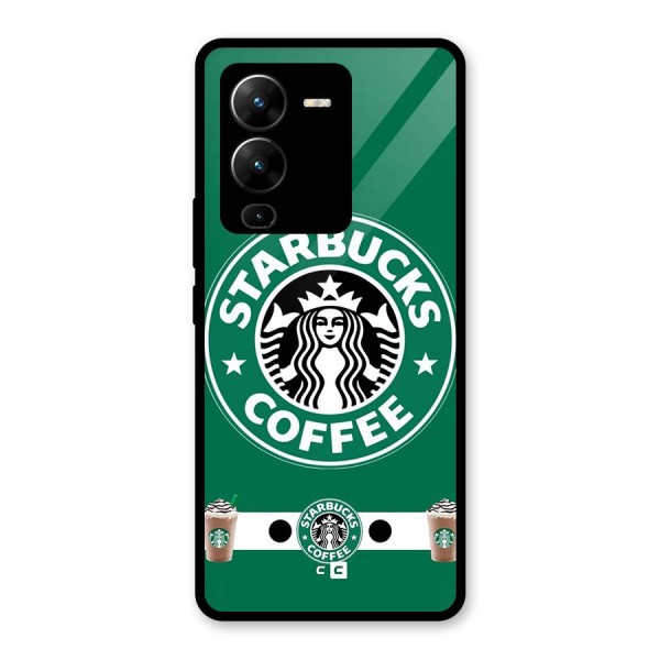 Ribbon StarBucks Glass Back Case for Vivo V25 Pro