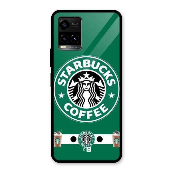 Ribbon StarBucks Glass Back Case for Vivo Y21A