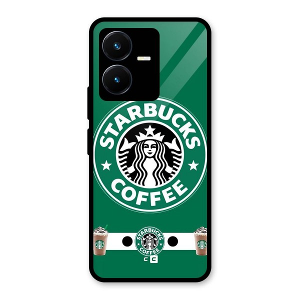 Ribbon StarBucks Glass Back Case for Vivo Y22