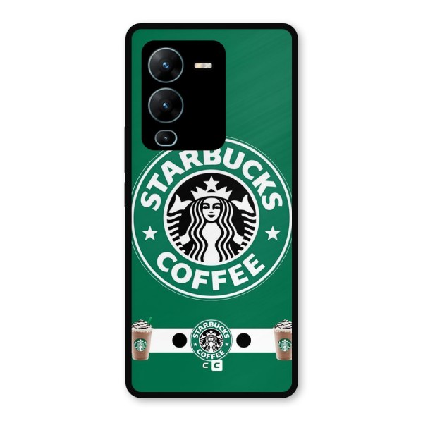 Ribbon StarBucks Metal Back Case for Vivo V25 Pro