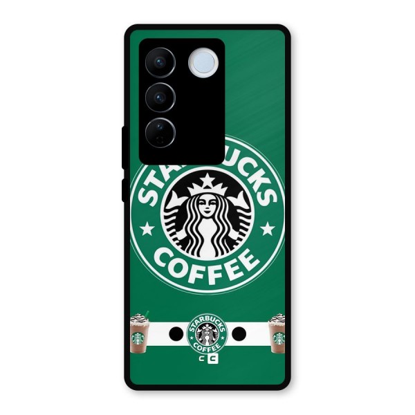 Ribbon StarBucks Metal Back Case for Vivo V27 Pro