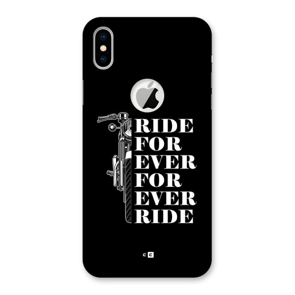 Ride Forever Back Case for iPhone XS Logo Cut