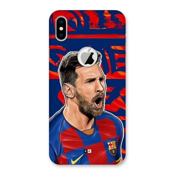 Roaring Soccer Star Back Case for iPhone XS Logo Cut