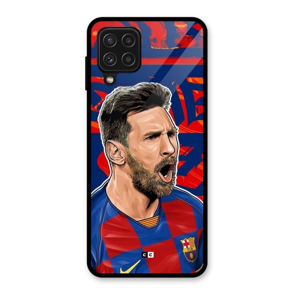 Roaring Soccer Star Glass Back Case for Galaxy A22 4G