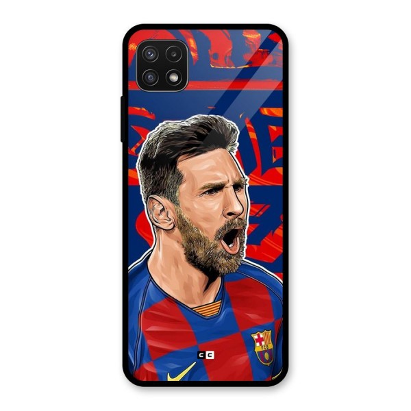 Roaring Soccer Star Glass Back Case for Galaxy A22 5G