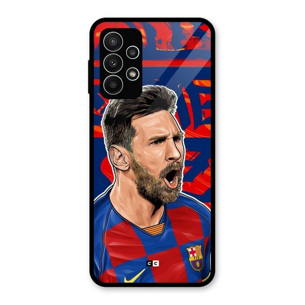 Roaring Soccer Star Glass Back Case for Galaxy A23