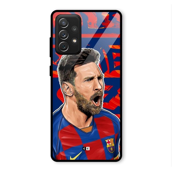 Roaring Soccer Star Glass Back Case for Galaxy A72