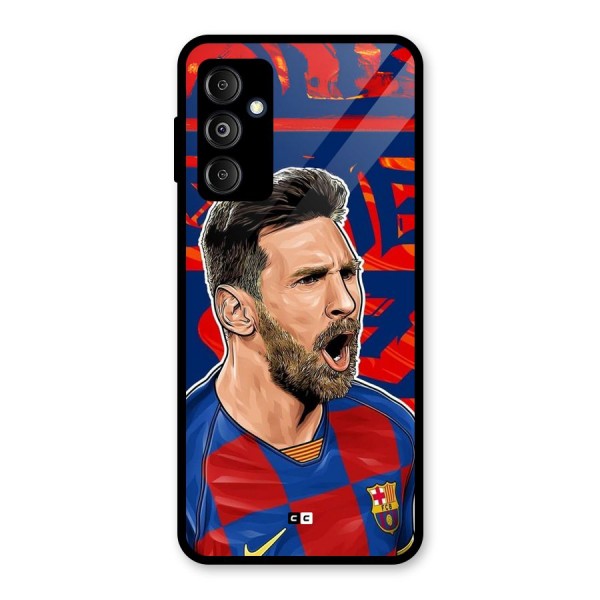 Roaring Soccer Star Glass Back Case for Galaxy M14 5G