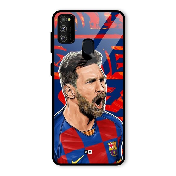 Roaring Soccer Star Glass Back Case for Galaxy M21