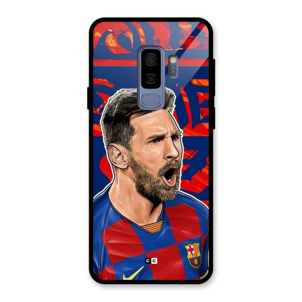 Roaring Soccer Star Glass Back Case for Galaxy S9 Plus