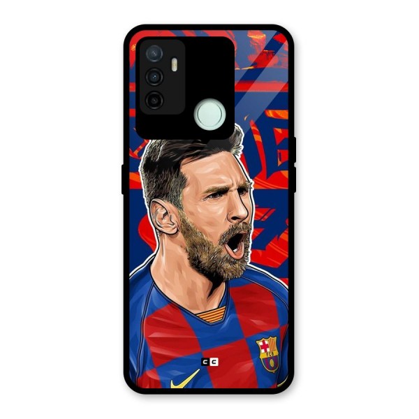 Roaring Soccer Star Glass Back Case for Oppo A53