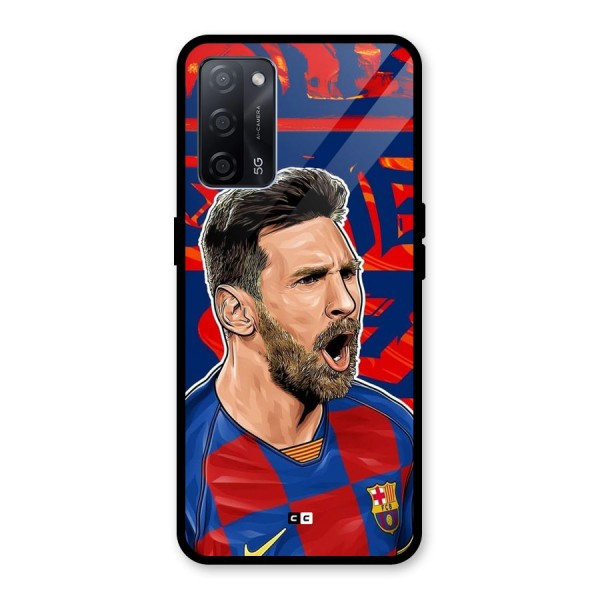 Roaring Soccer Star Glass Back Case for Oppo A53s 5G