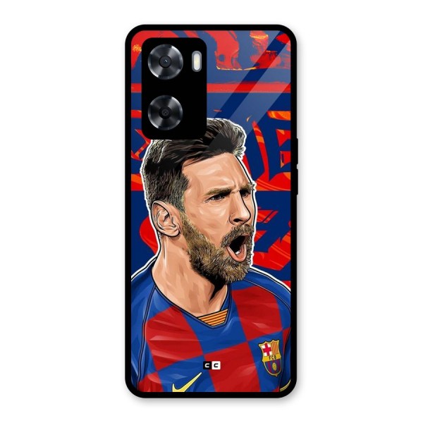 Roaring Soccer Star Glass Back Case for Oppo A57 2022