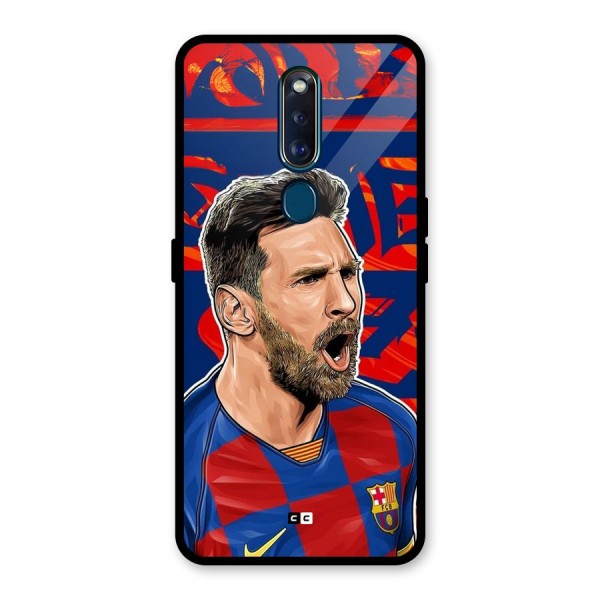 Roaring Soccer Star Glass Back Case for Oppo F11 Pro